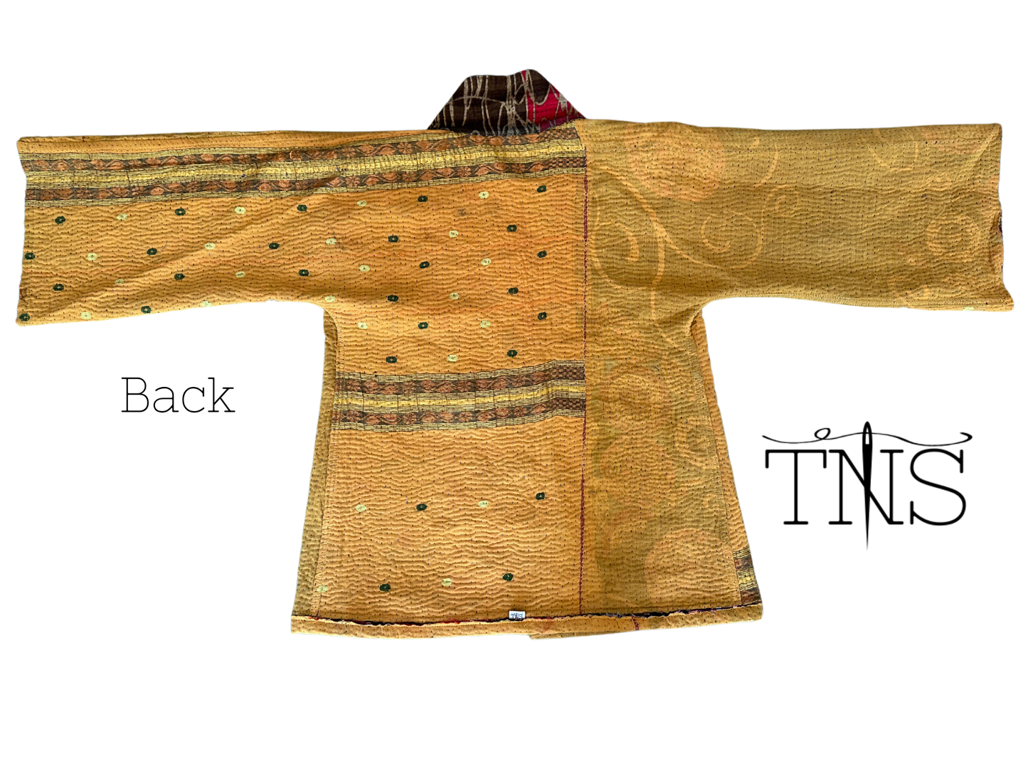 Premium Reversible Green Swirl Kimono Kantha