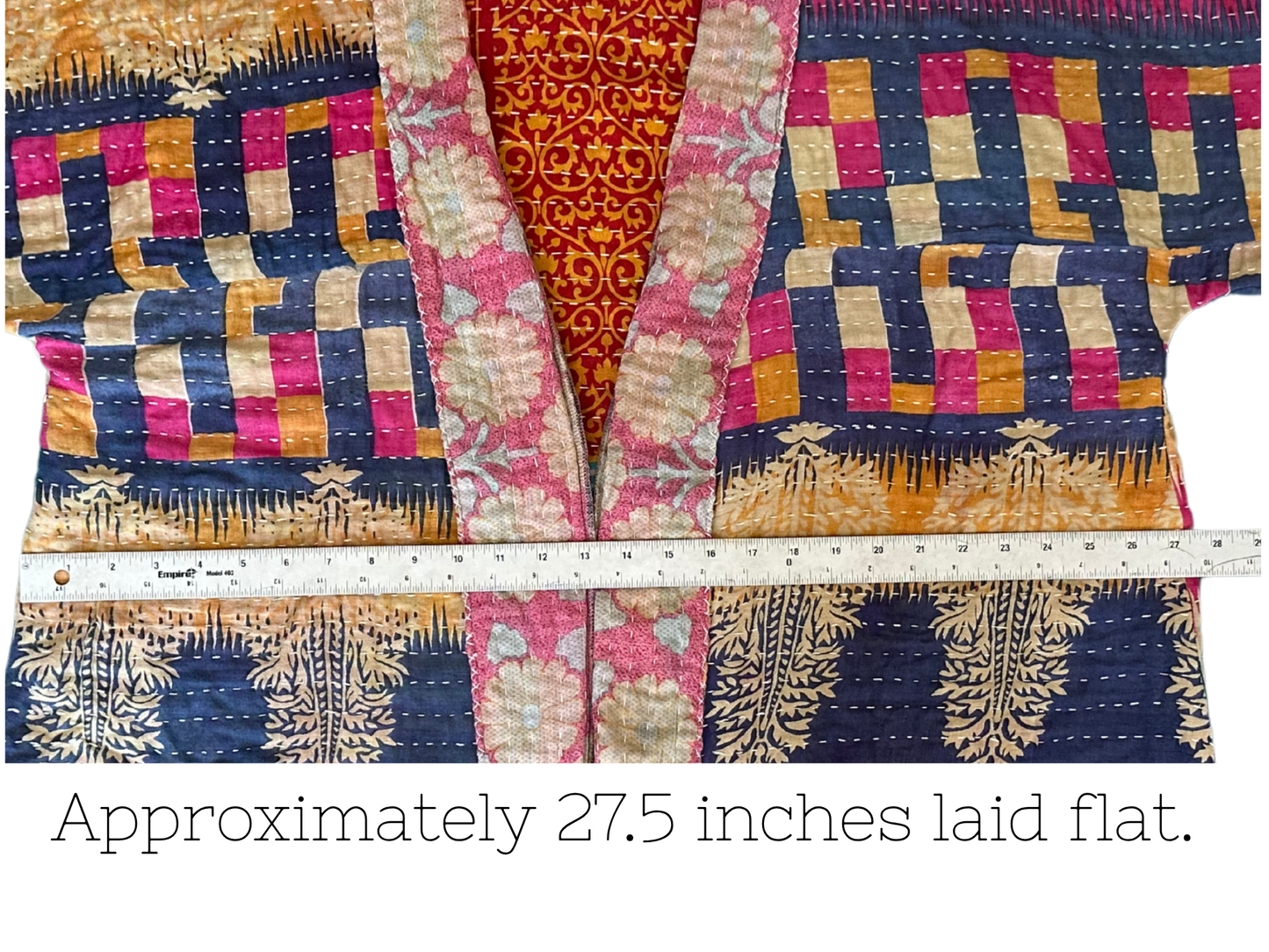 Pink & Blue Tree Kantha Kimono