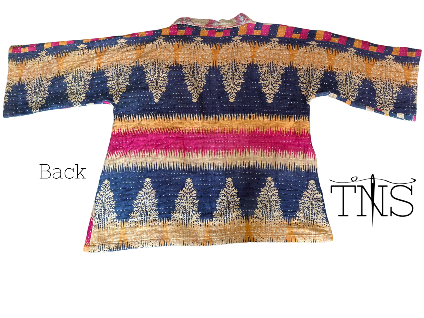 Pink & Blue Tree Kantha Kimono