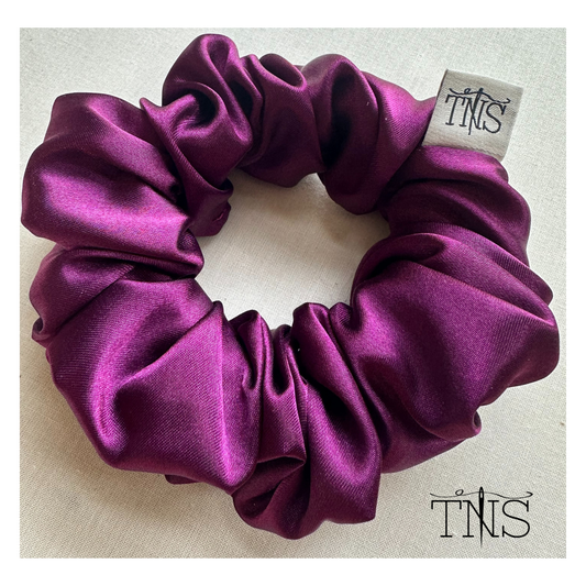 Amethyst Satin Medium Scrunchie - TNS Jewel Collection
