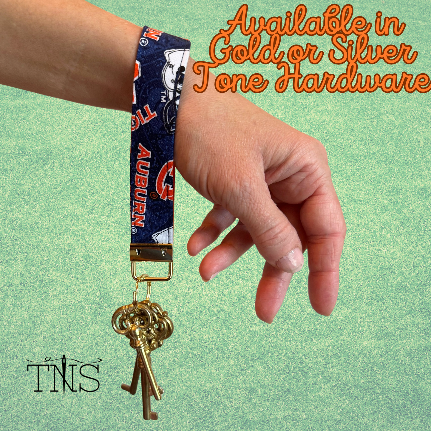 Auburn 6" Wristlet Keychain in Blue