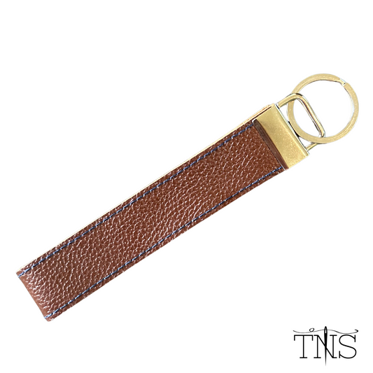 Brown Leather Keychain