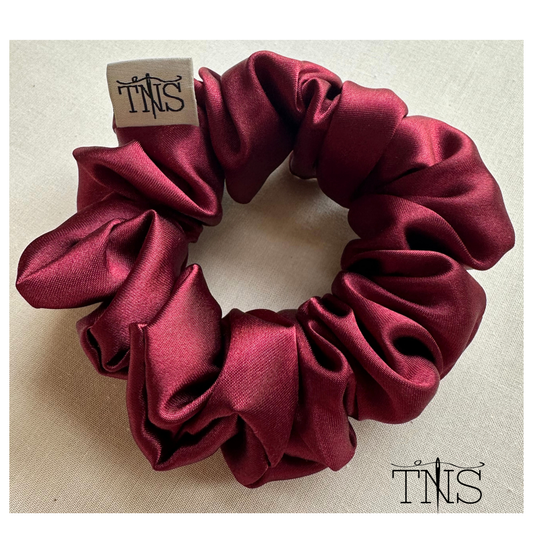 Garnet Satin Medium Scrunchie - TNS Jewel Collection