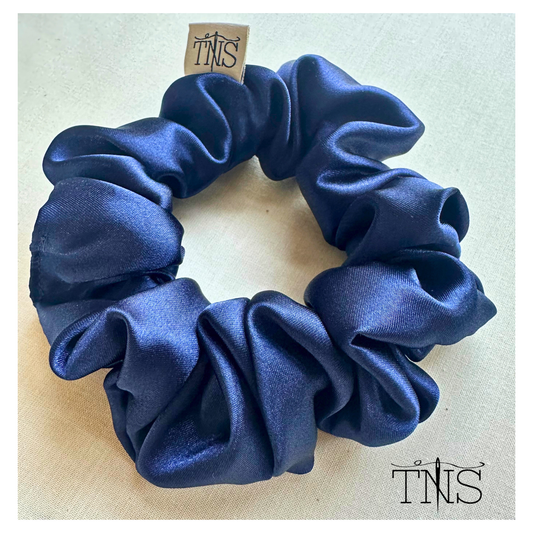Sapphire Satin Medium Scrunchie - TNS Jewel Collection