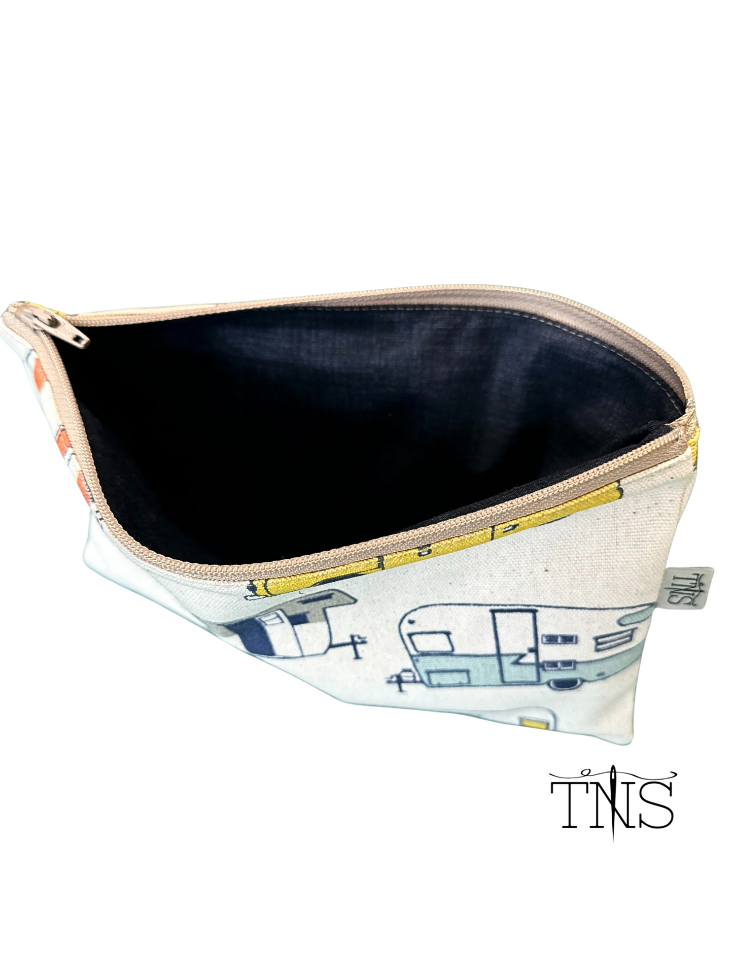 Glamping Slimline Zipper Pouch Bag - Cotton Canvas