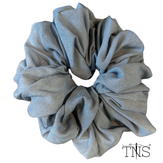 Light Blue Chambray Jumbo Scrunchie