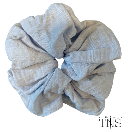 Pale Blue Gauze Jumbo Scrunchie