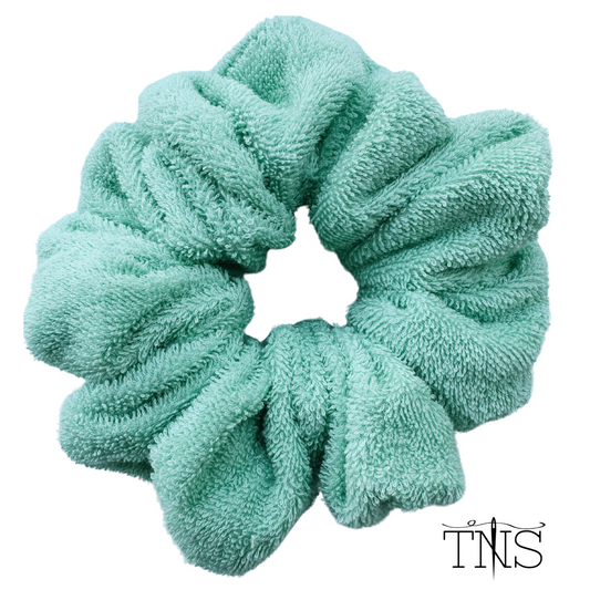 Seafoam Terry Jumbo Scrunchie