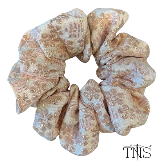 Metallic Daisy Brocade Jumbo Scrunchie