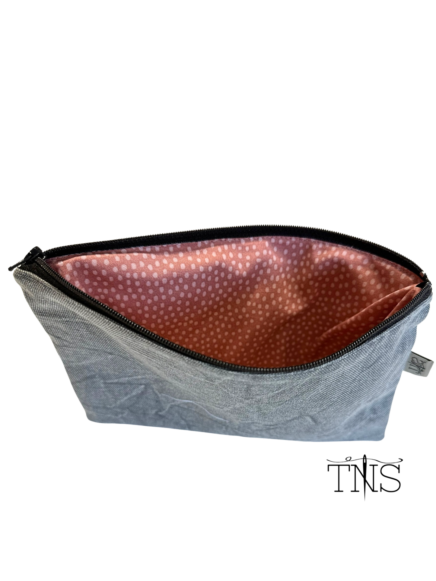 Slimline Zipper Pouch Bag - Gray Washed Canvas