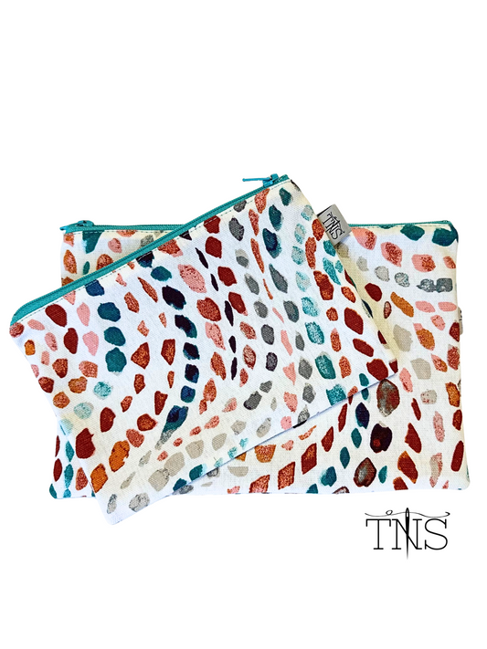 Slimline Zipper Pouch Bag - Colored Spots Canvas