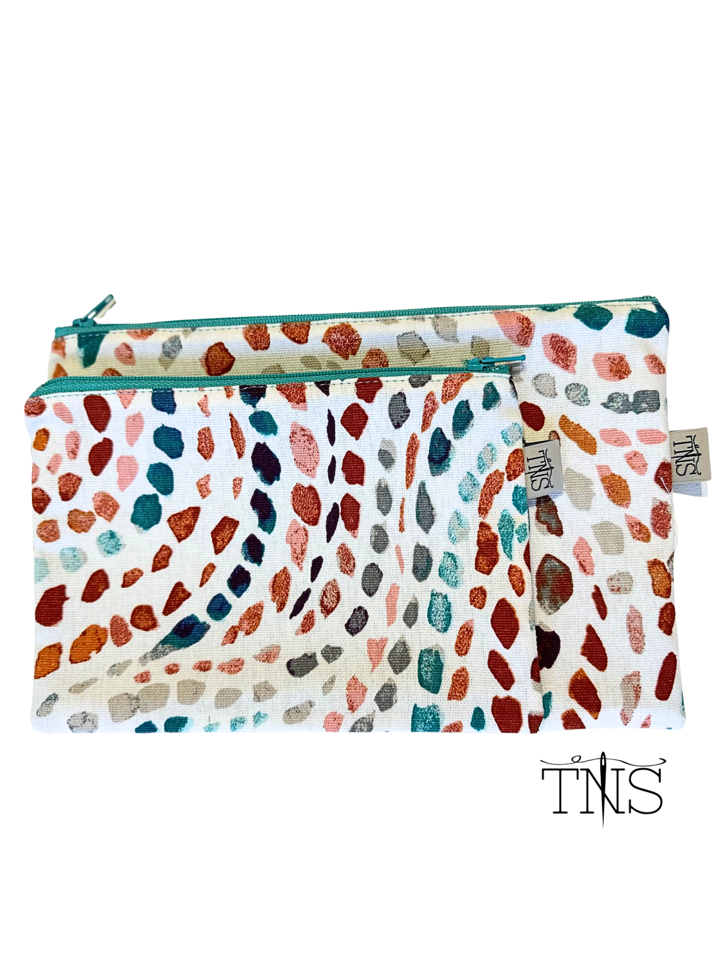 Slimline Zipper Pouch Bag - Colored Spots Canvas