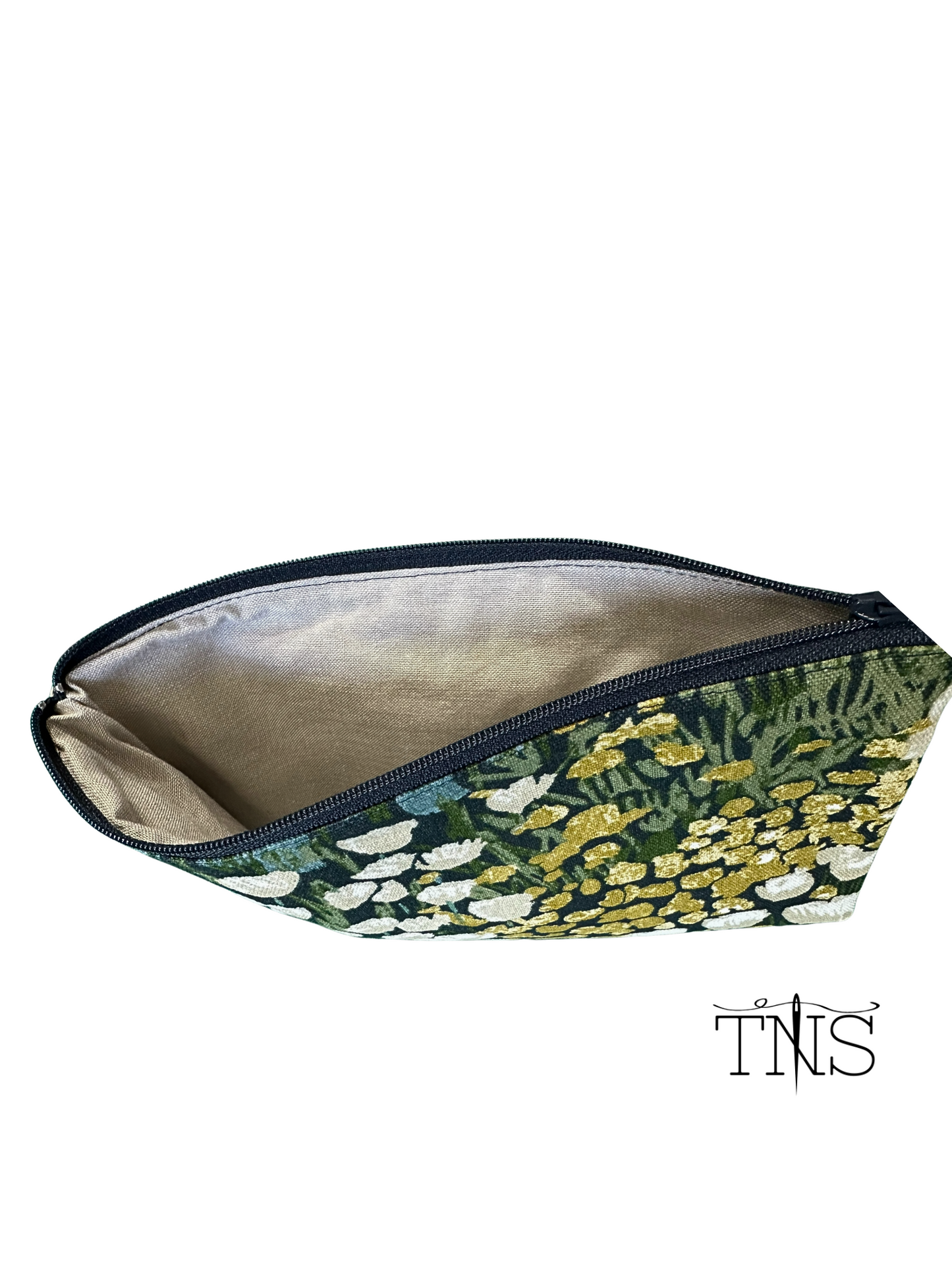 Slimline Zipper Pouch Bag - Deep Floral Canvas