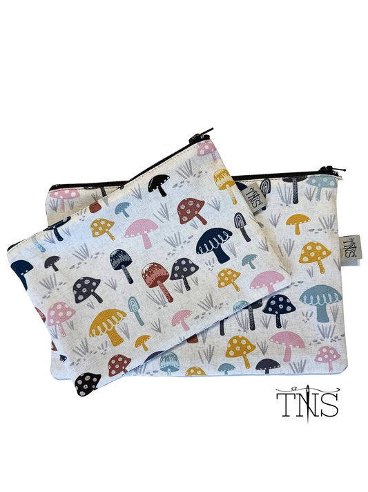 Slimline Zipper Pouch Bag - Mushroom Canvas