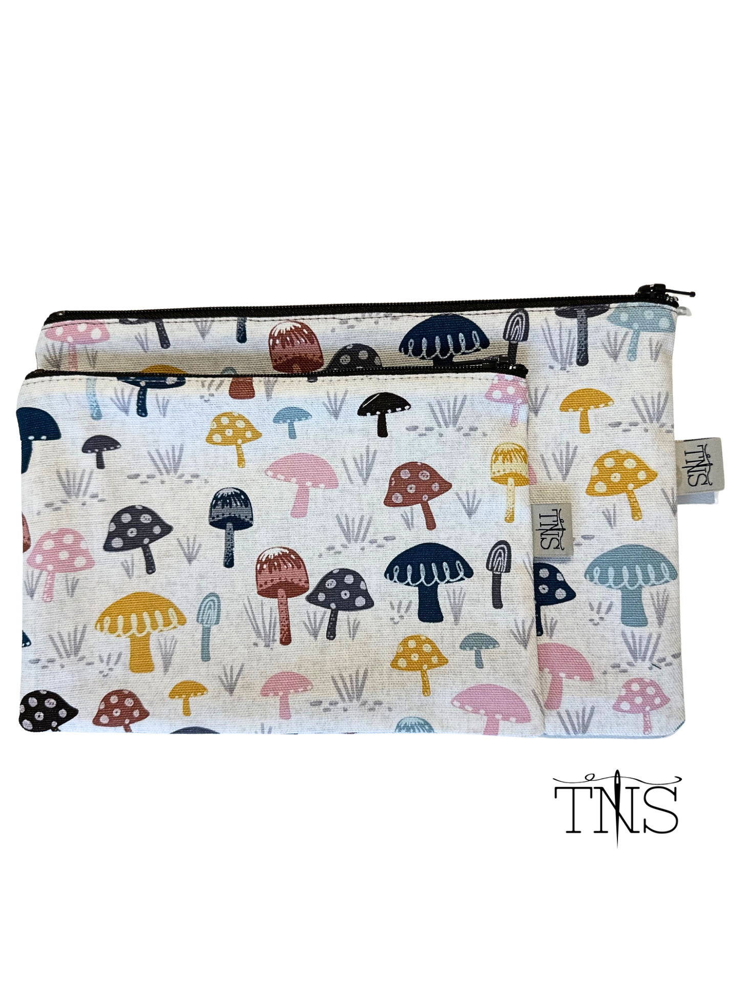 Slimline Zipper Pouch Bag - Mushroom Canvas