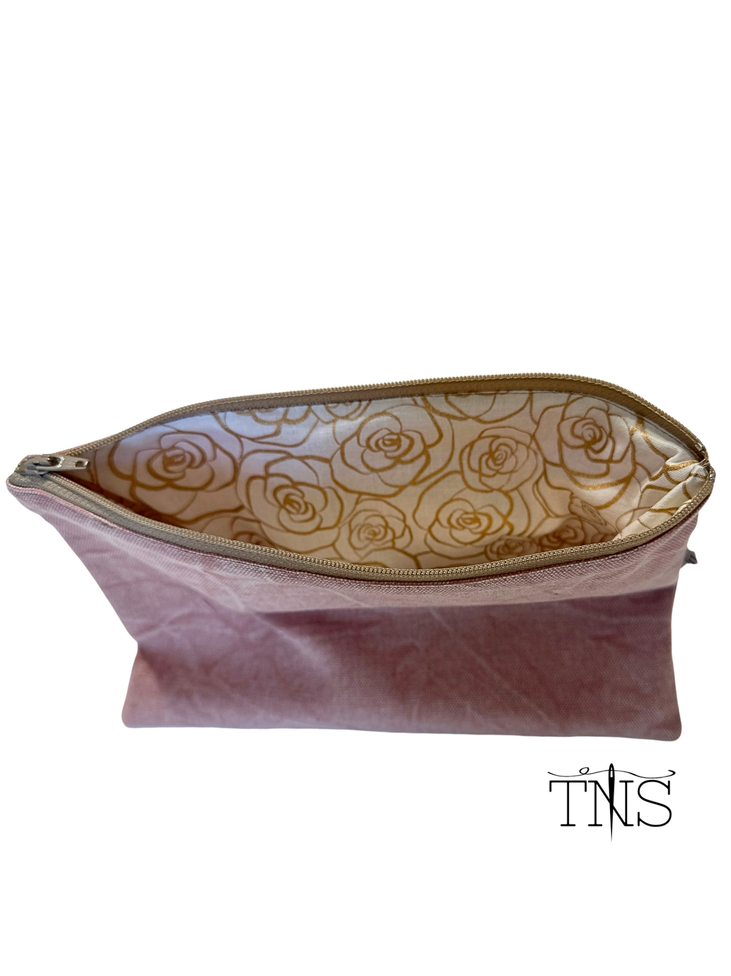 Slimline Zipper Pouch Bag - Pink Washed Canvas