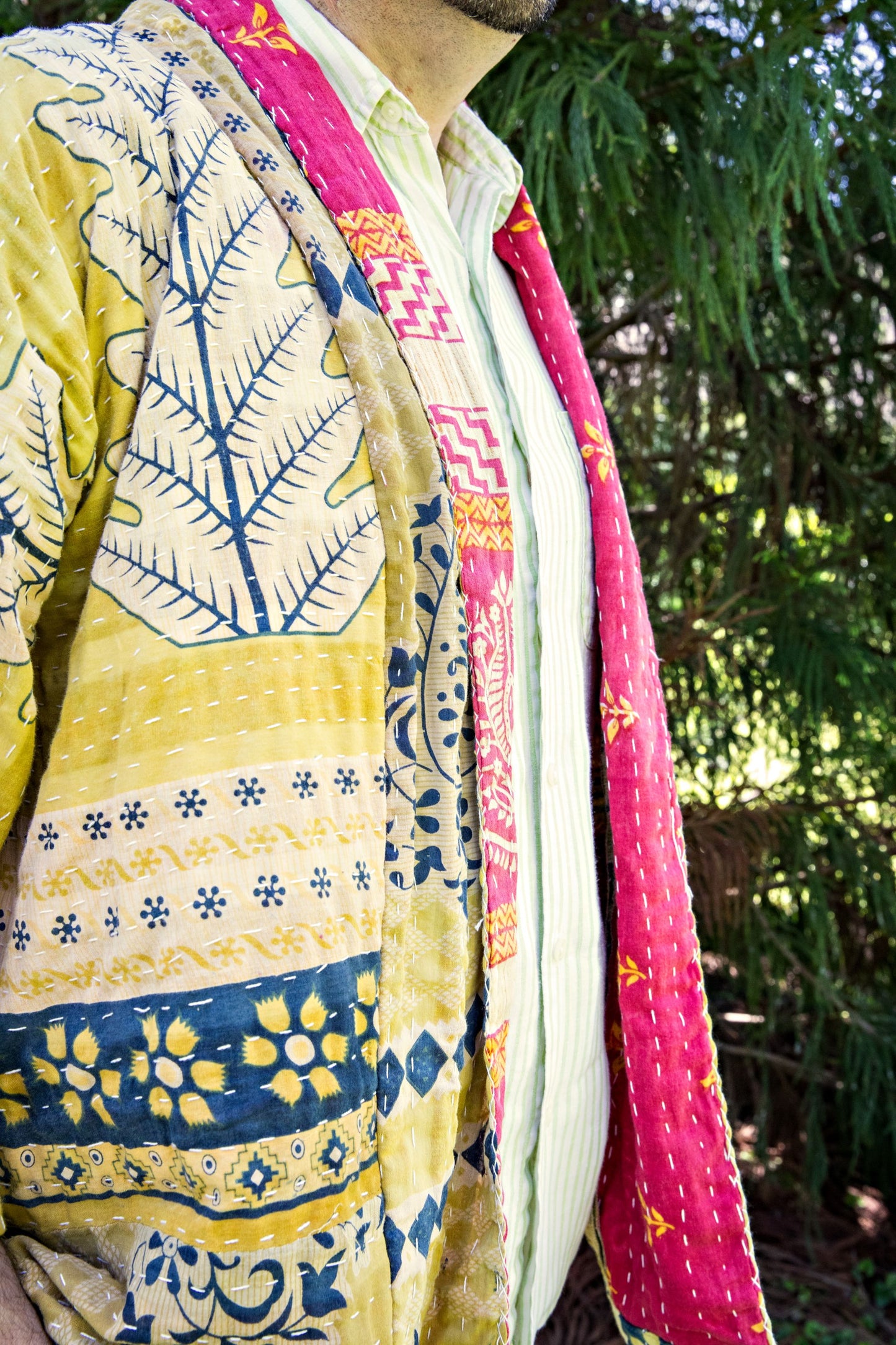 Gold Leaf Kantha Kimono