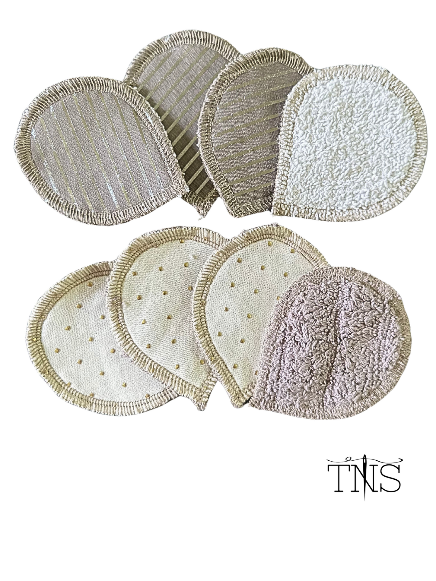 Gold Polka & Gray Face Petals - Makeup Remover Pads