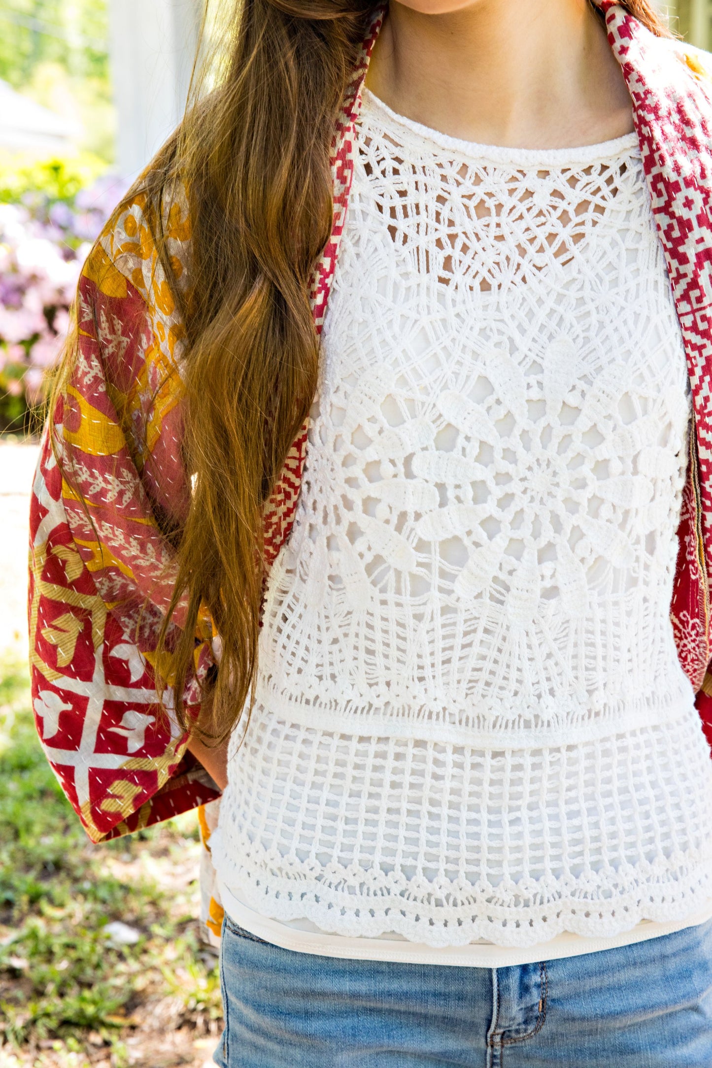 Red & Yellow Kantha Kimono