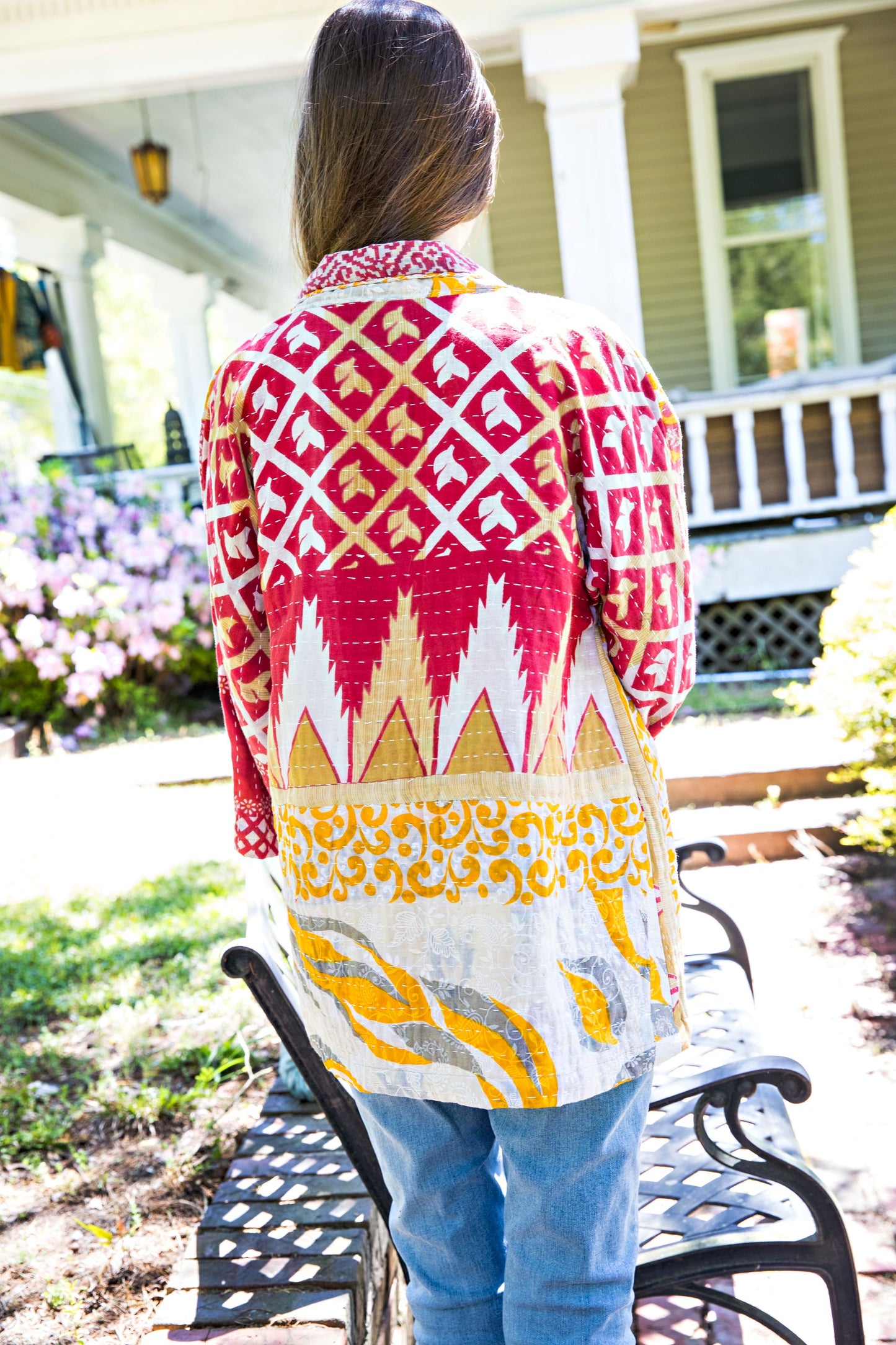 Red & Yellow Kantha Kimono