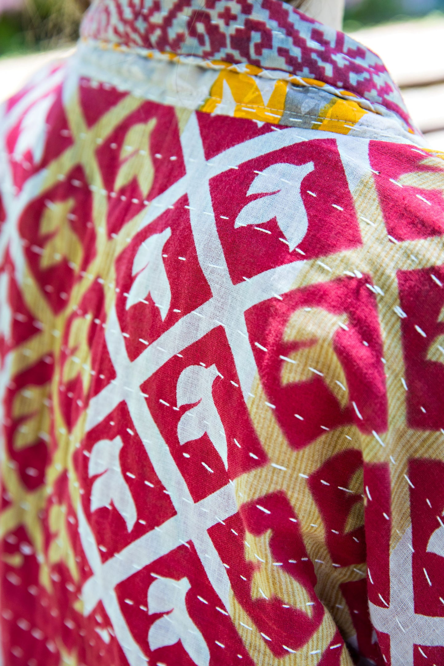 Red & Yellow Kantha Kimono
