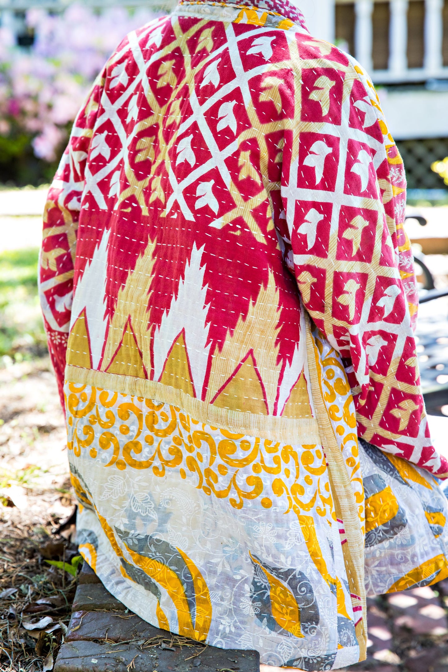 Red & Yellow Kantha Kimono
