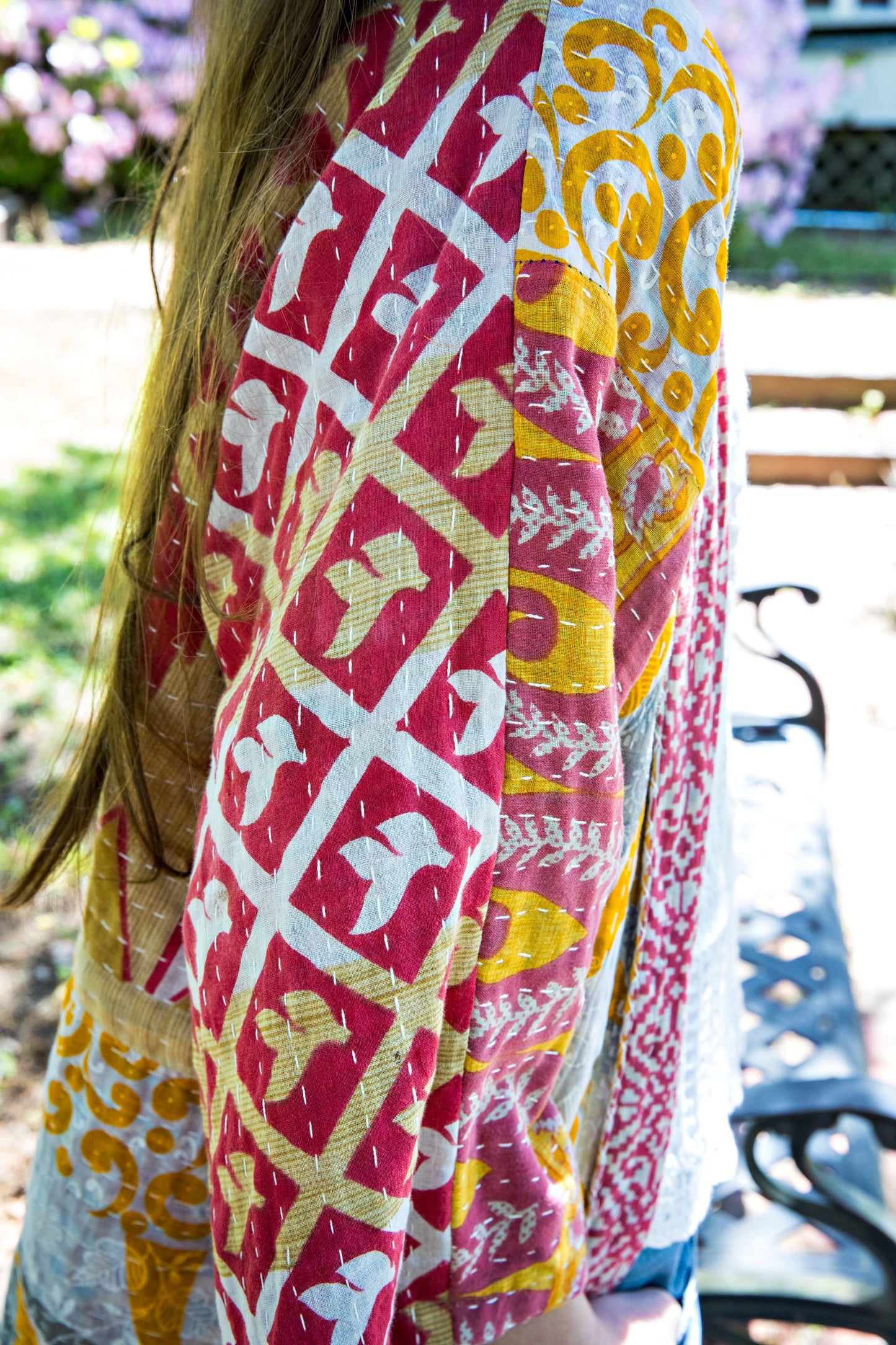 Red & Yellow Kantha Kimono