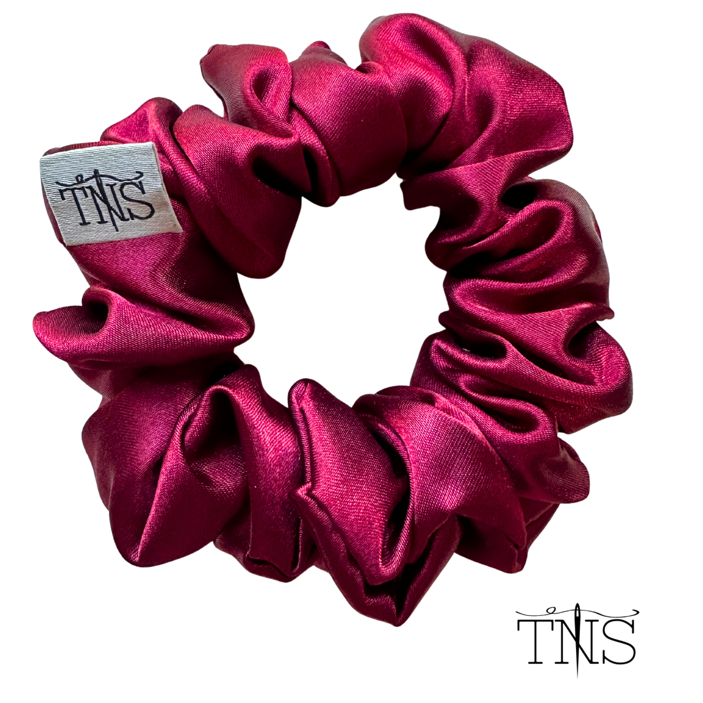 Garnet Satin Medium Scrunchie - TNS Jewel Collection