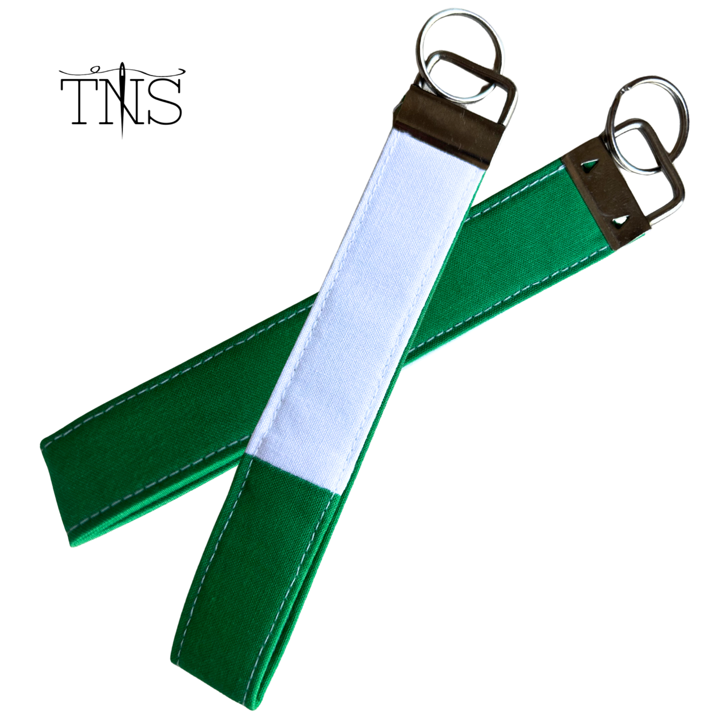 Green & White Keychain