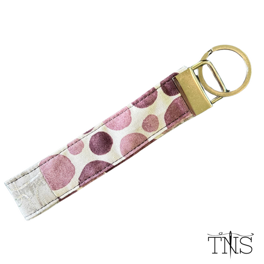 Polka Purple & Gray Keychain