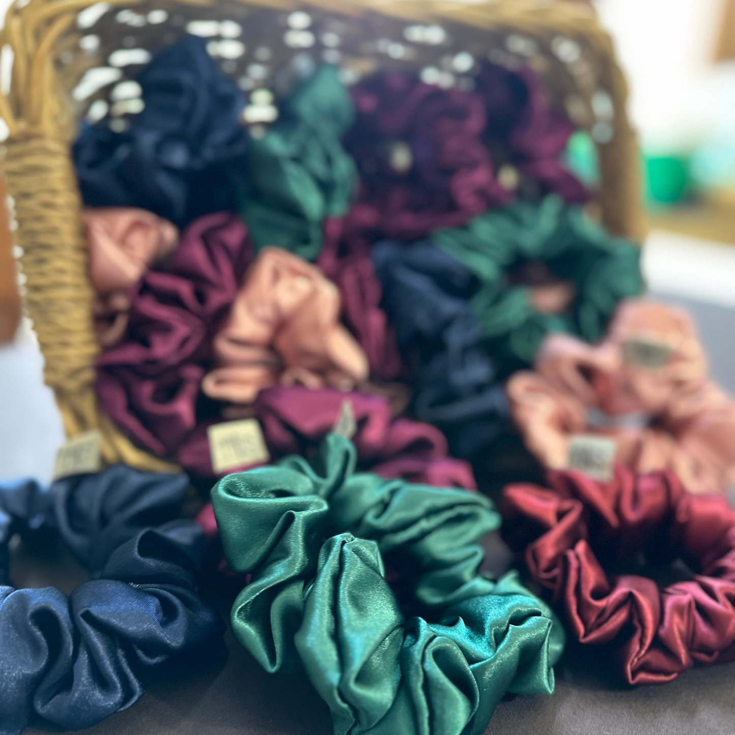 Jewel Satin Scrunchie Collection - Complete Set of 5