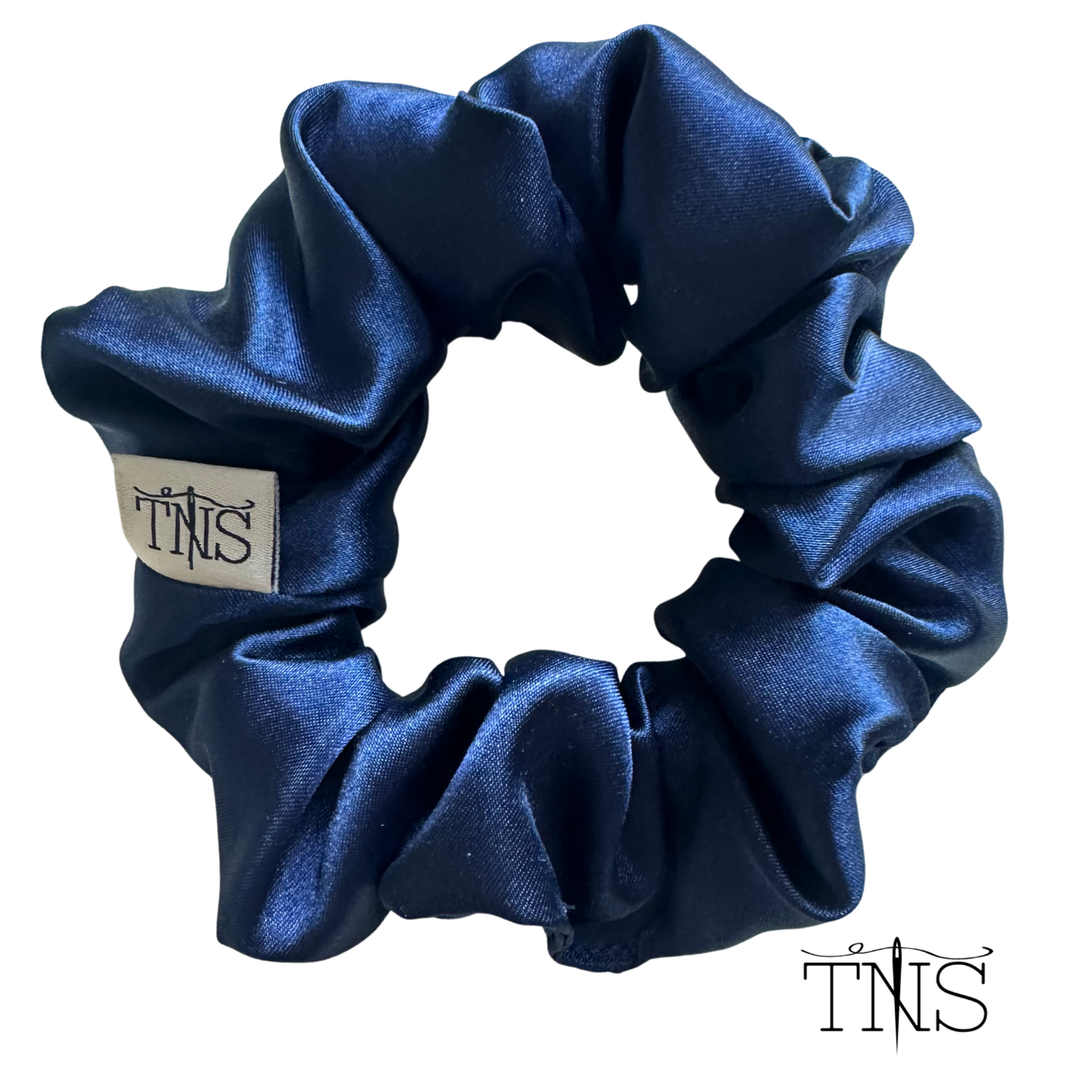 Sapphire Satin Medium Scrunchie - TNS Jewel Collection