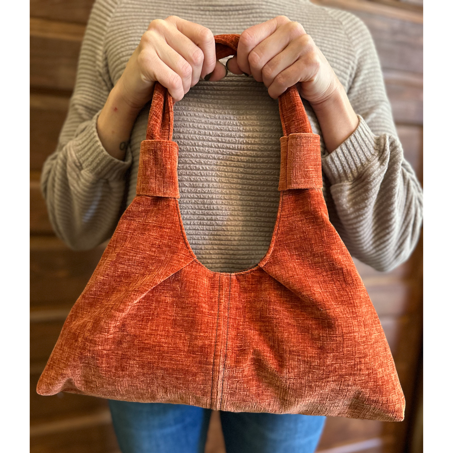 The Turkey Bag  - Warm Rust Velvet