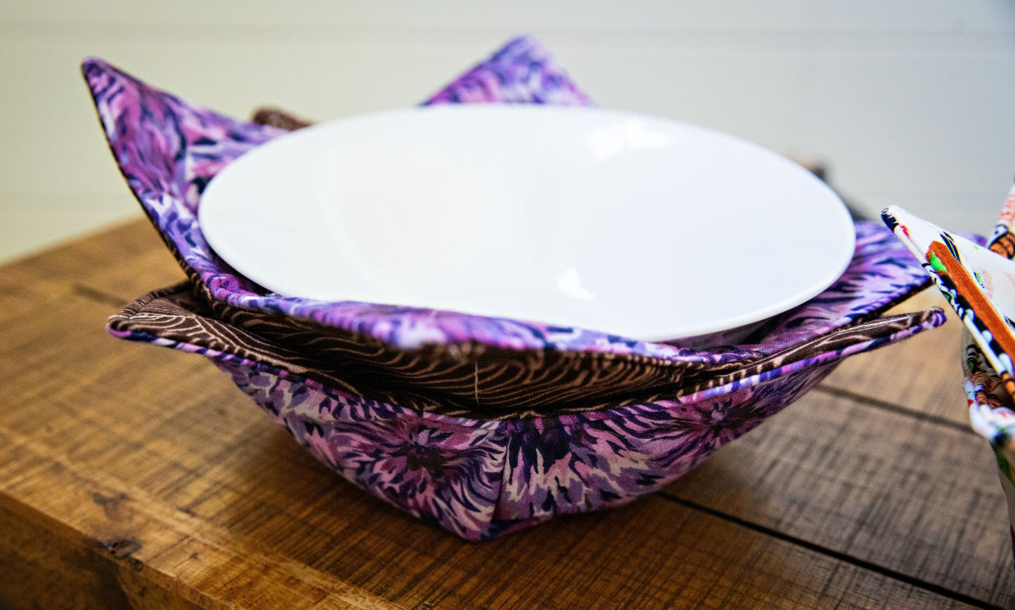 Purple & Brown Bowl Cozy